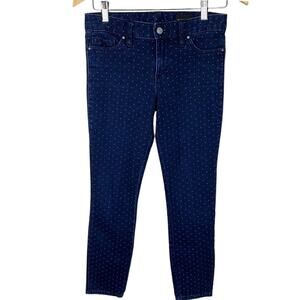 Club Monaco Women's Size 2  Blue Jeans Embroidered Polka-Dot